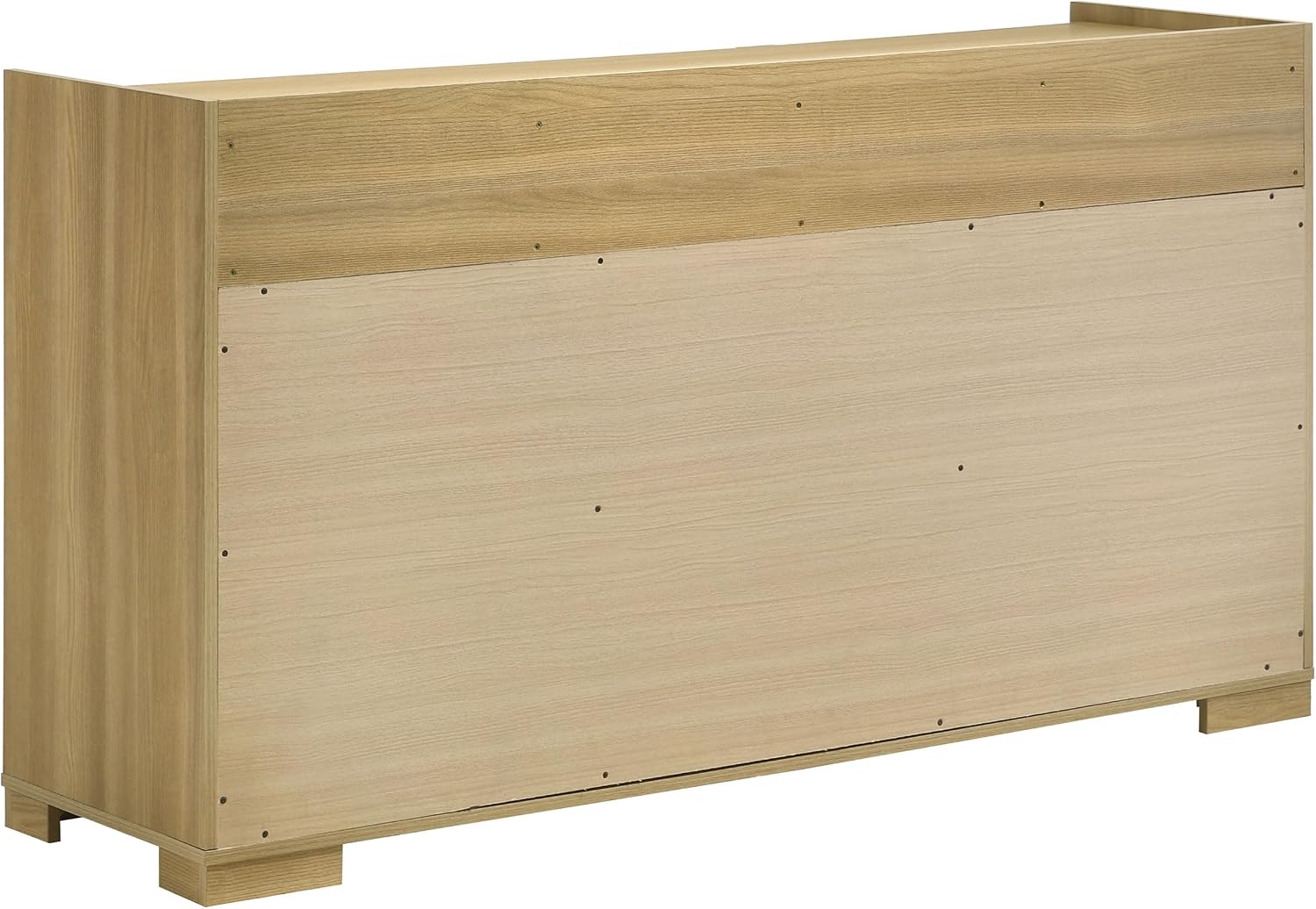 Coaster Home Furnishings Hyland Coastal 5-Piece Bedroom Set Upholstered Eastern King Size LED Panel Bed Frame 52-inch Headboard Natural 215651KE-S5