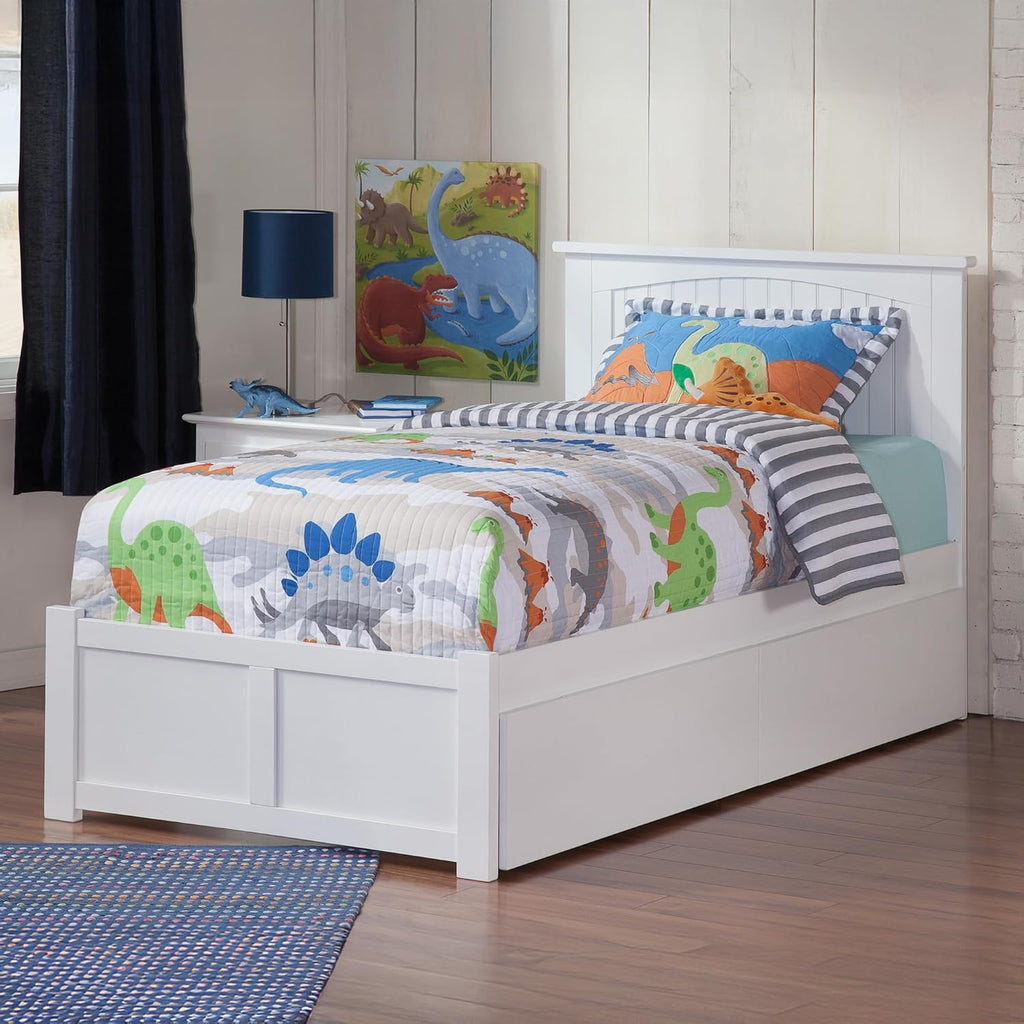 AFI, Nantucket Twin XL Platform Bed with Footboard & Storage Drawers, White