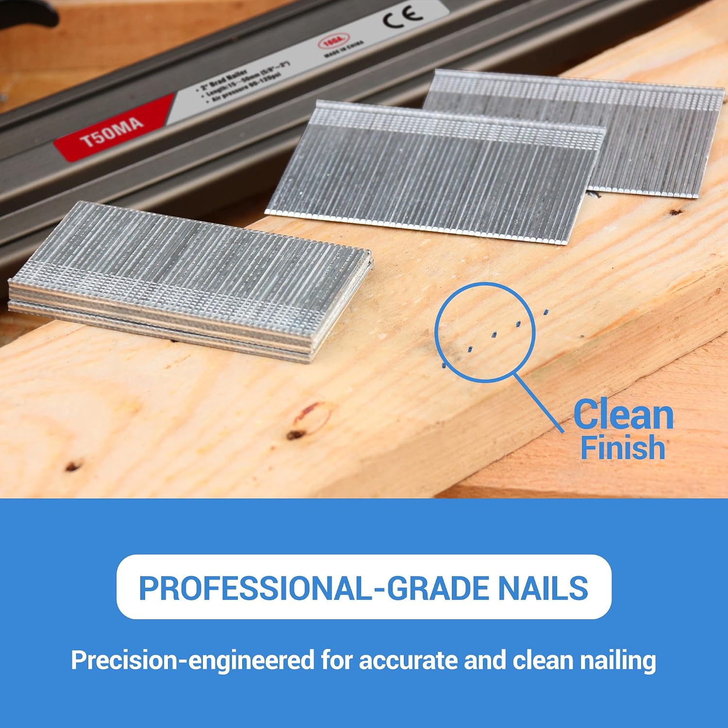 meite 16 Gauge Finish Nails, 1-1/2-Inch Galvanized 16GA Finish Nails, Small Straight Finishing Nail for 16 Gauge Finish Nailer Guns (1 Case)