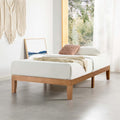 Mellow Naturalista Classic 12-Inch Solid Wood Platform Bed | Wooden Slats, No Box Spring Needed, Easy Assembly | Twin, Natural Pine