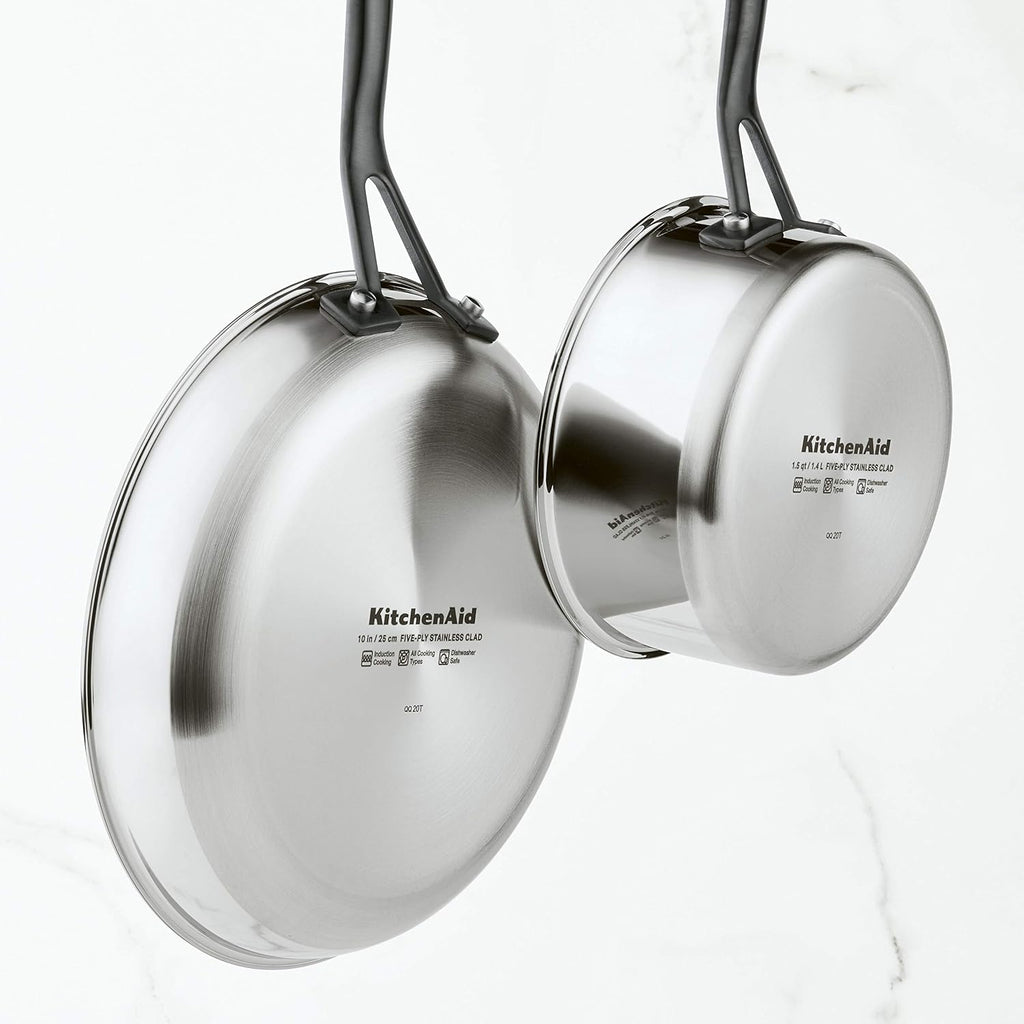 KitchenAid 5-Ply Clad Polished Stainless Steel Fry Pan/Skillet, 12.25 Inch