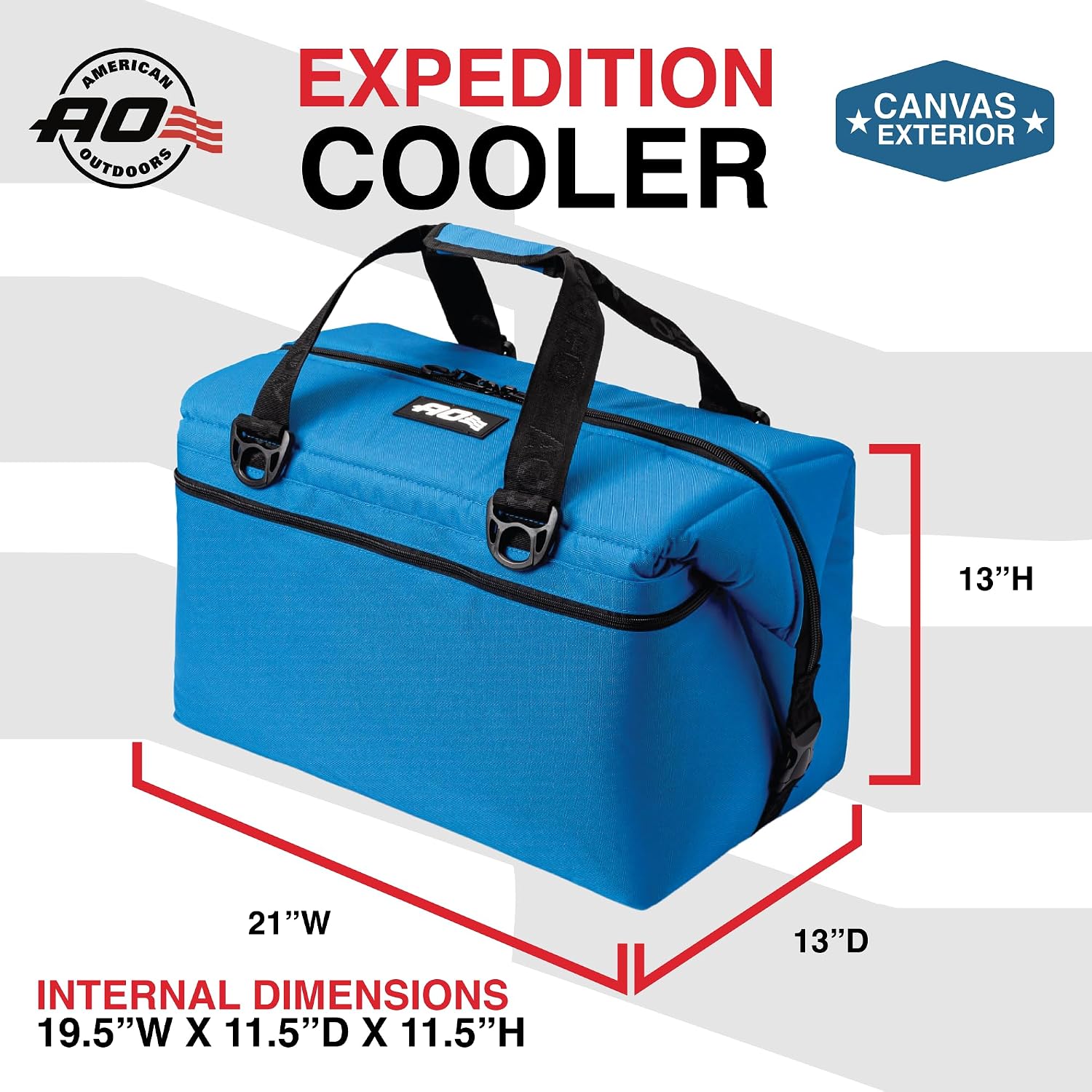 AO Coolers Expedition Canvas Soft-Sided Cooler Bag, Leak-Proof, Insulated, Lightweight