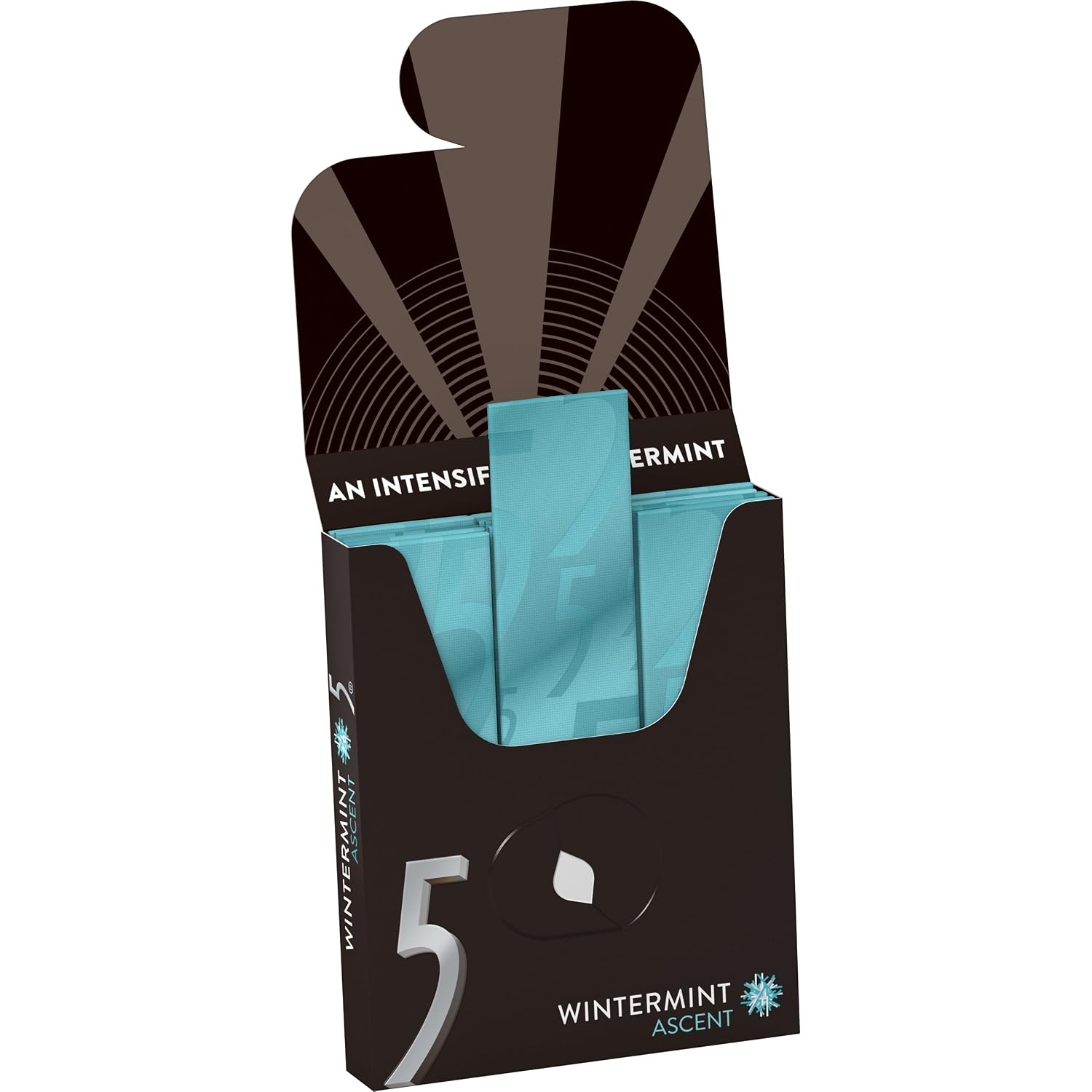 5 GUM Wintermint Ascent Sugar Free Chewing Gum Refreshing Chilling Minty Flavor Five Gum, 15 Stick (120 Pack)