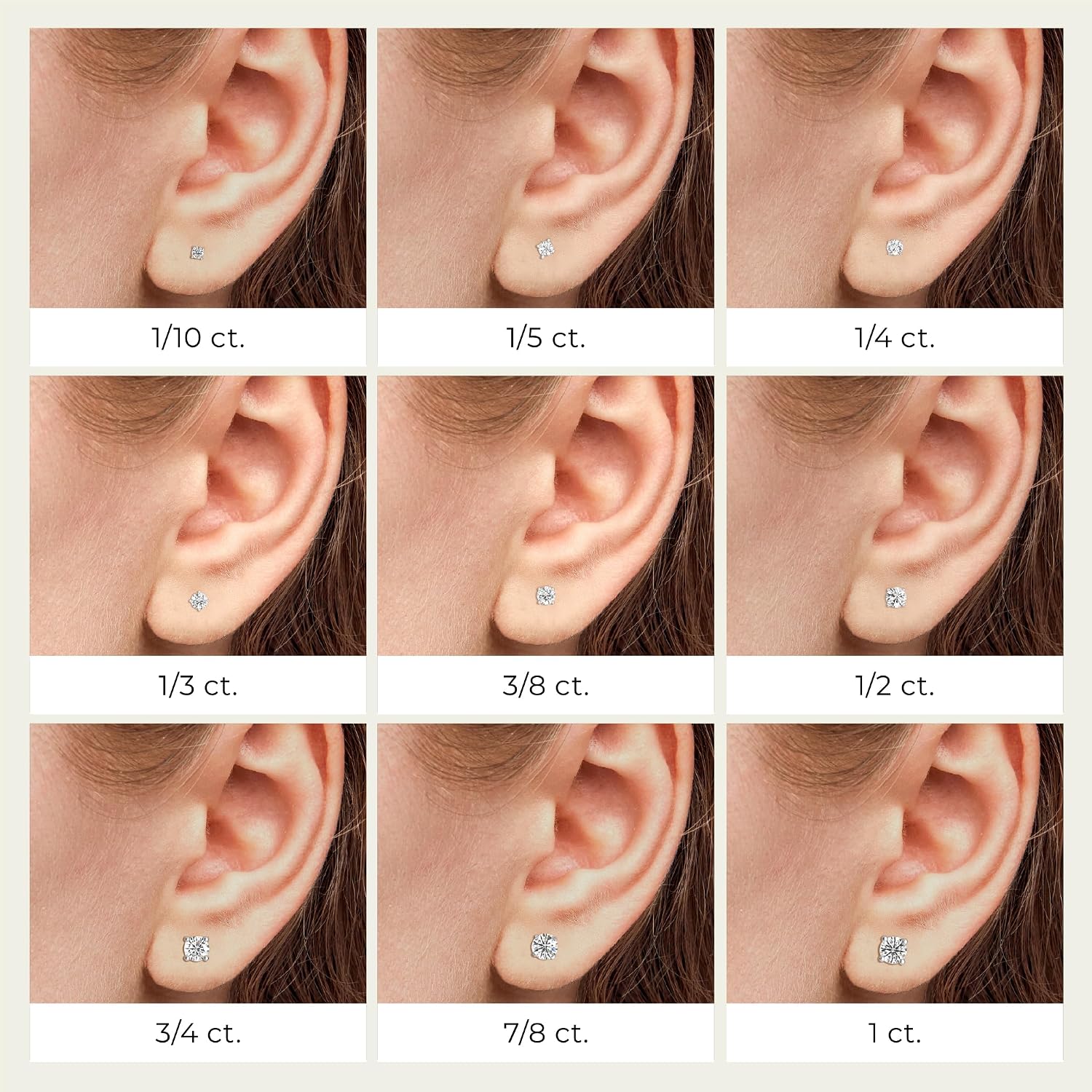 Gilded Lab-Grown Diamond Stud Earrings | 925 Sterling Silver Studs and 14KT Gold 925 Plated Silver | Hypoallergenic Fine Jewelry | 4-Prong Basket, Push Back Nut | Round Cut, SI1 Clarity, F Color | 1/10,1/5,1/4,1/3,3/8,1/2,3/4,7/8,1,1 1/2 ct tw