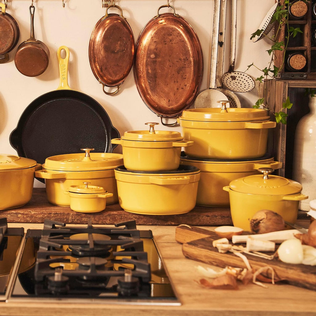 STAUB Cast Iron 8.5-inch Traditional Deep Skillet - Citron