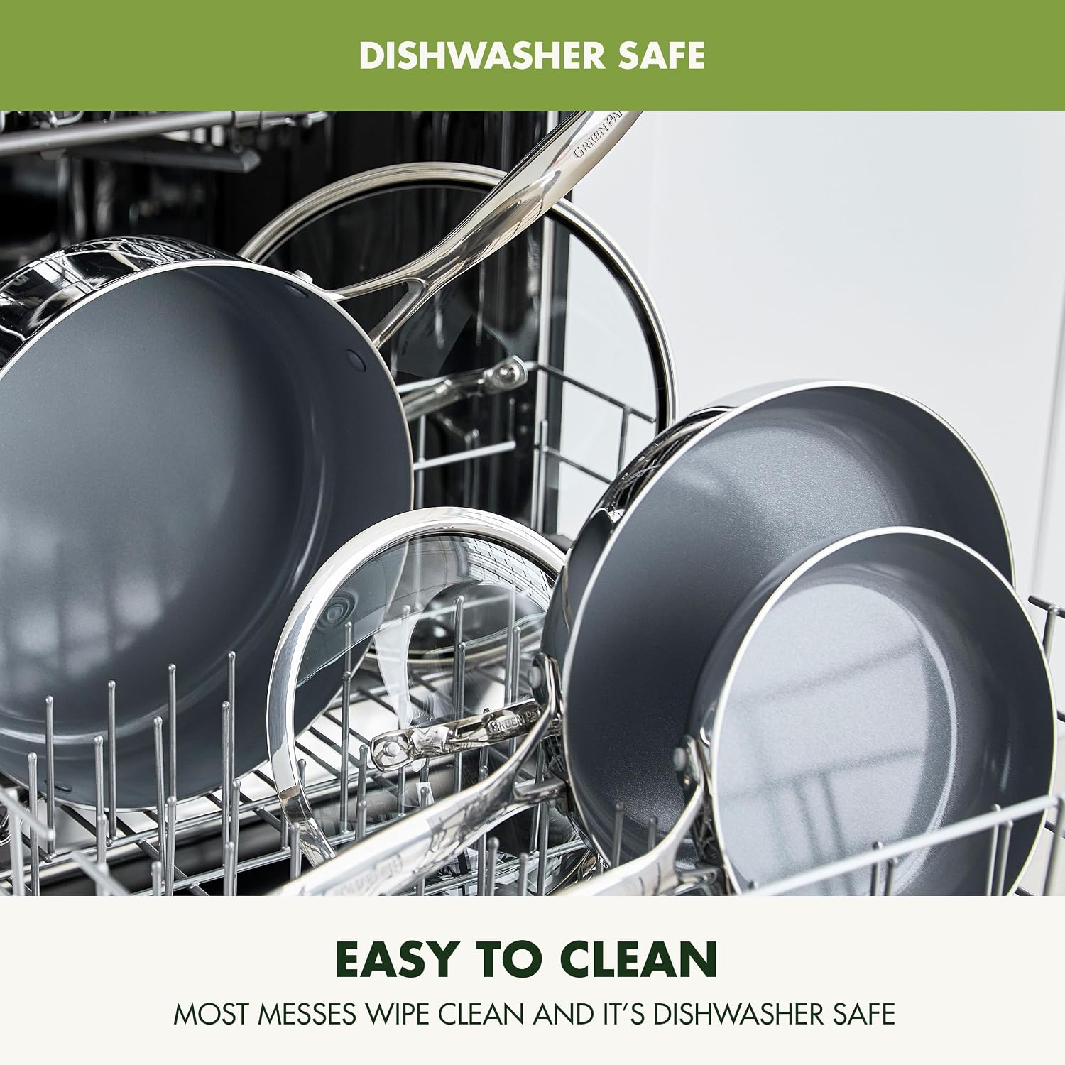 GreenPan Valencia Pro Tri-Ply Stainless Steel 8' & 10' Frying Pan Skillet Set, PFAS-Free Ceramic Nonstick Coating, Induction Ready Cookware, All Cooktops, Eggs & Omelets, Dishwasher & Oven Safe 600F