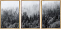 SIGNWIN Framed Canvas Print Wall Art Set Black & White Misty Mountain Forest Nature Wilderness Photography Modern Art Chic Landscape Relax/Calm for Living Room, Bedroom, Office - 24'x36'x3 Natural