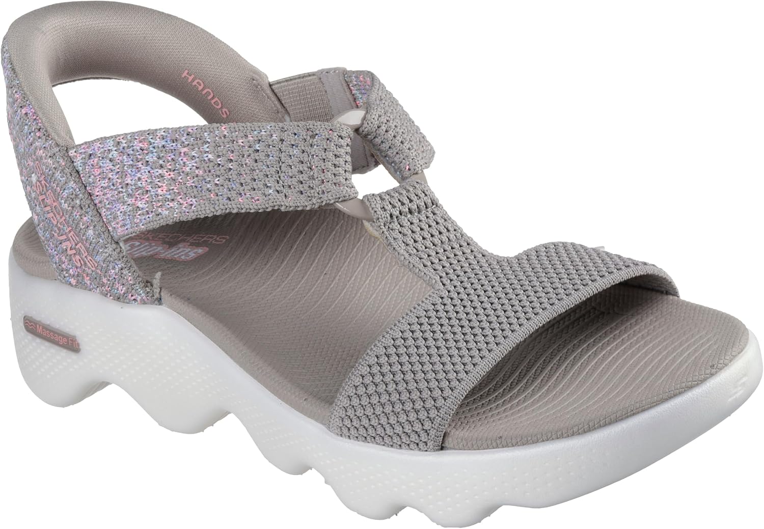 Skechers Women's On-the-go Massage Fit Sandal Hands Free Slip-ins W/Space Dye