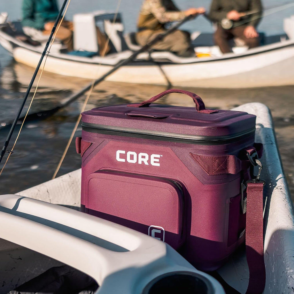 CORE Magnetic Leak Proof Soft Cooler with Waterproof Zipper | Insulated Bag Portable Ice Chest Box | Best Soft Cooler for Food & Beverages for Tailgating, Car Camping, Travel, and Family Beach Picnics
