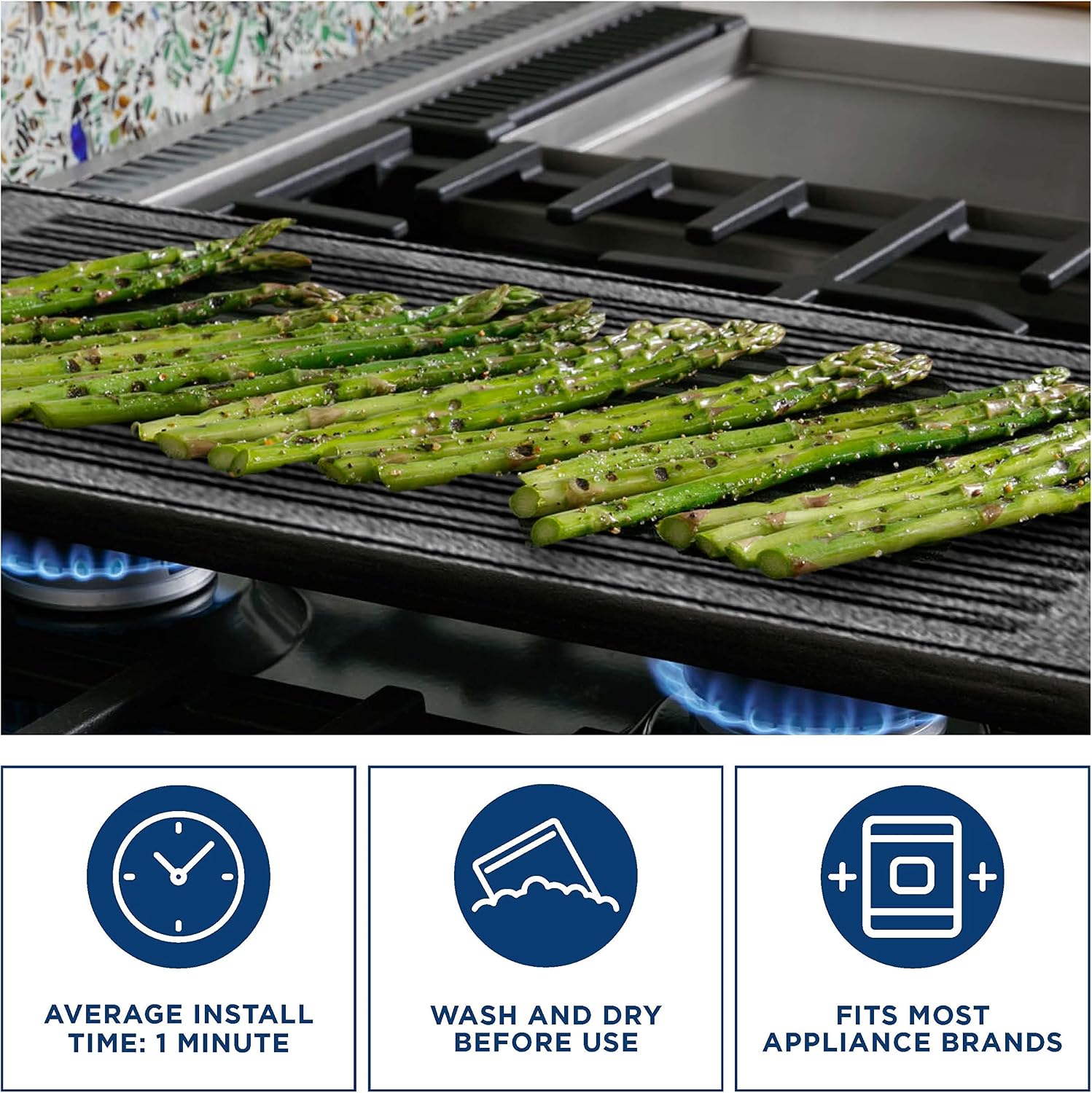 Reversible Cast Iron Griddle/Grill Combo WB31X24998 for Cooking Products