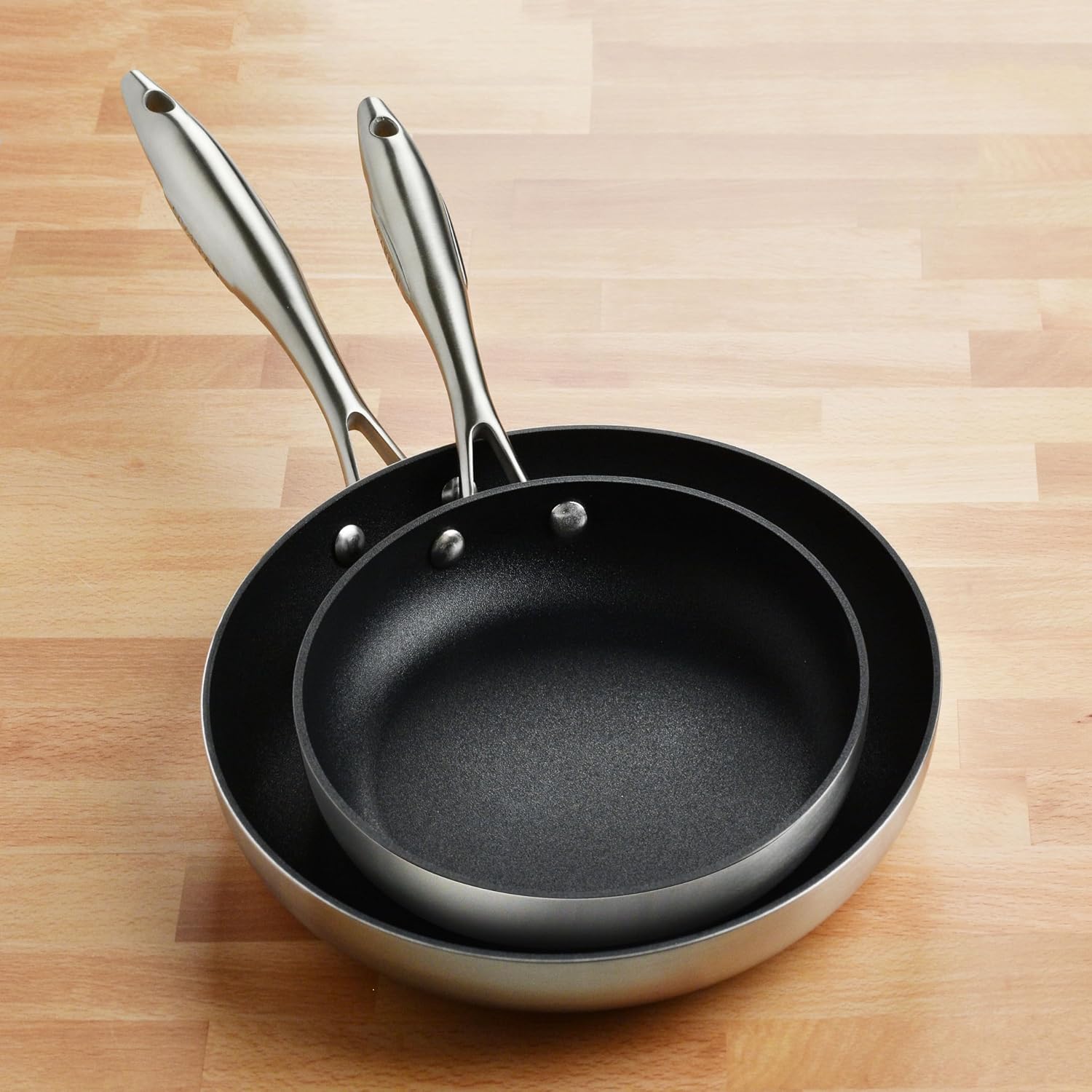 Scanpan CX+ 8 & 10.25' Fry Pan Skillet Set - Stratanium Plus Nonstick - 5-ply Stainless Steel