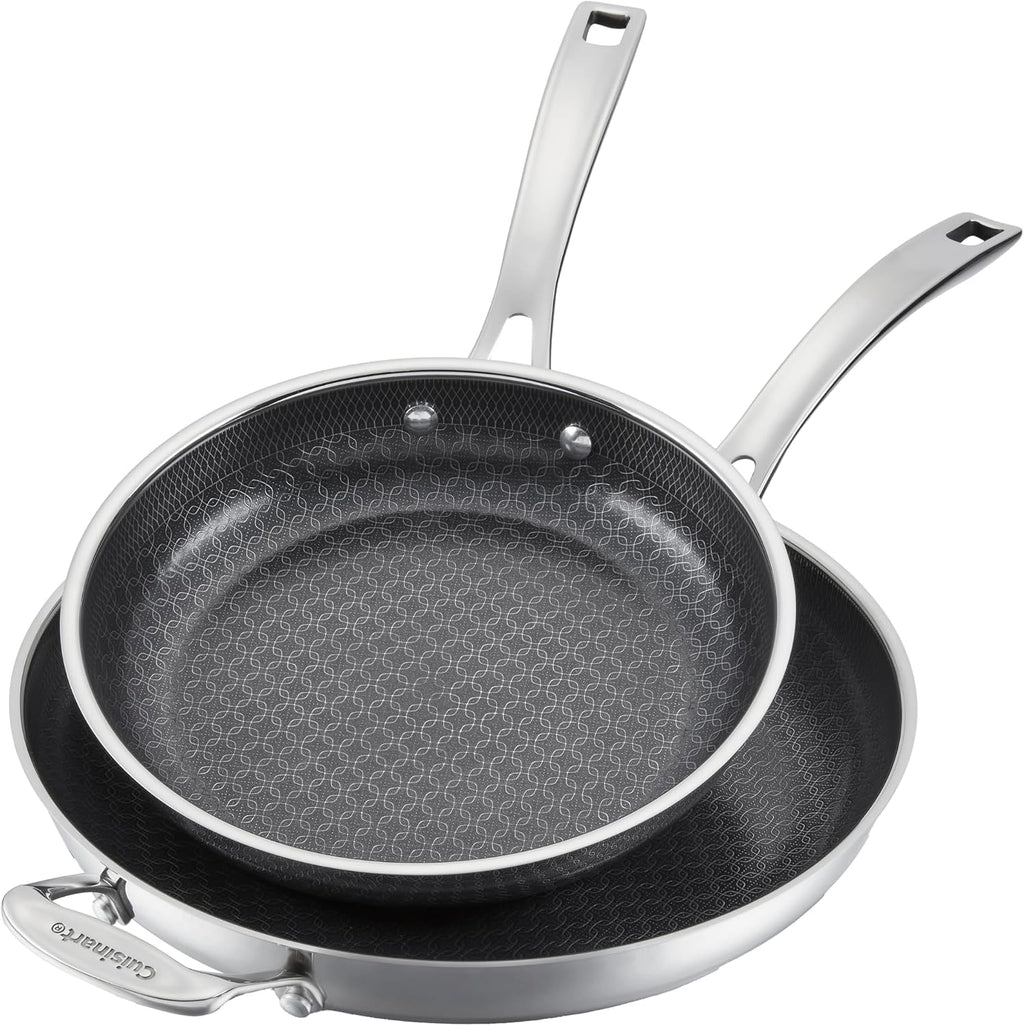 Cuisinart FusionPlus Hybrid Stainless Steel Cookware Set, 2-Piece Skillet Cooking Set with PFAS-Free PURELYSEAR Ceramic Technology, Scratch Proof, Cool Grip Handles, Dishwasher Safe