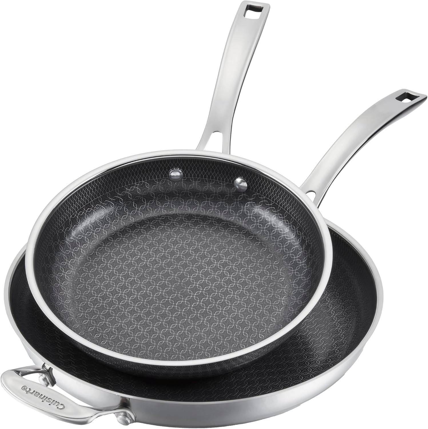 Cuisinart FusionPlus Hybrid Stainless Steel Cookware Set, 2-Piece Skillet Cooking Set with PFAS-Free PURELYSEAR Ceramic Technology, Scratch Proof, Cool Grip Handles, Dishwasher Safe