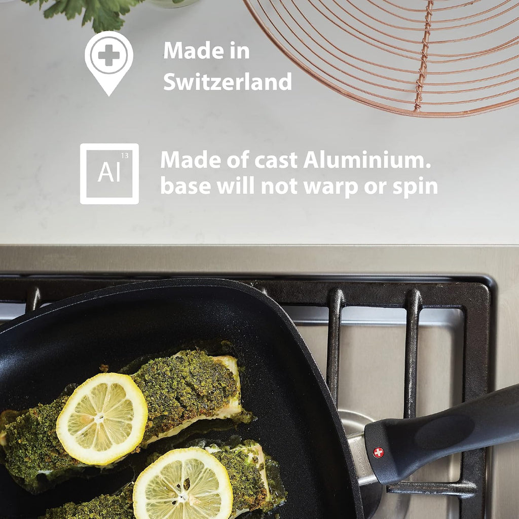Swiss Diamond 10.25' (3.8 Qt) Saute Pan HD Nonstick Diamond Coated Aluminum Dishwasher Safe and Oven Safe Grey