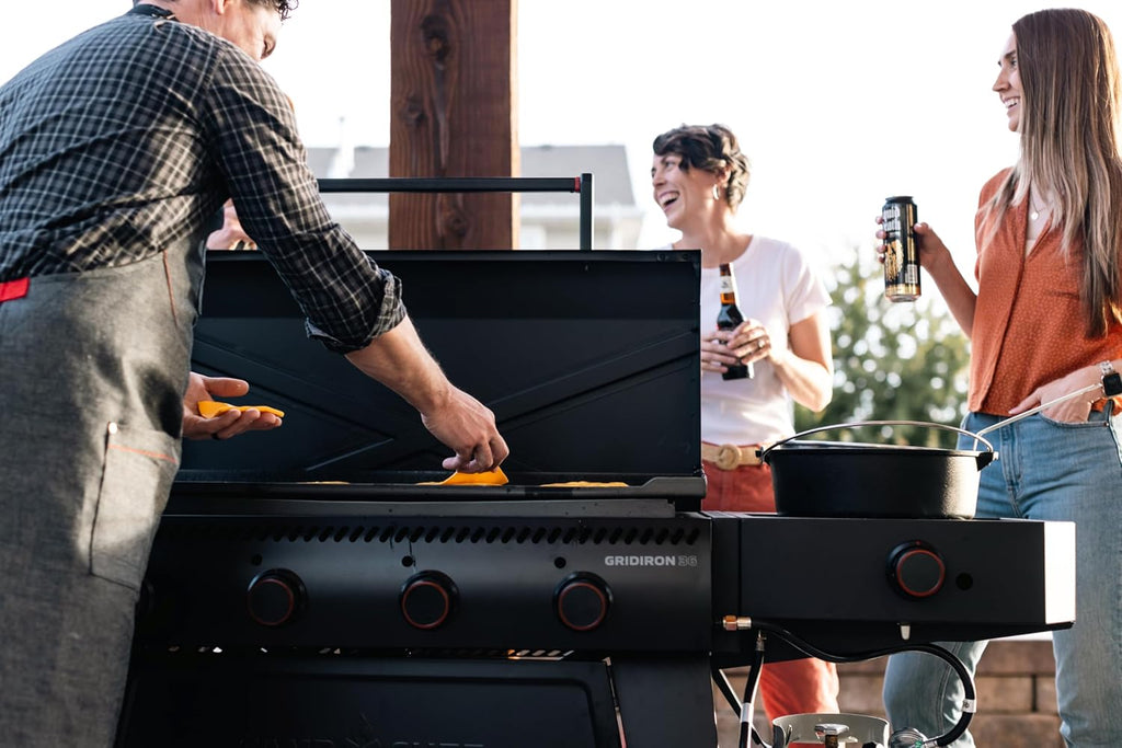 Camp Chef Gridiron Pro- 36' Outdoor Griddle Grill with Side Burner, Flamethrower Ignition & Hinged Lid - Premium 36' Flat Top Grill for Outdoor Cooking