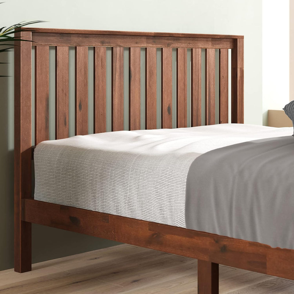 Zinus Vivek Wood Platform Bed Frame with Headboard, Solid Wood Foundation with Wood Slat Support, No Box Spring Needed, Easy Assembly, Full