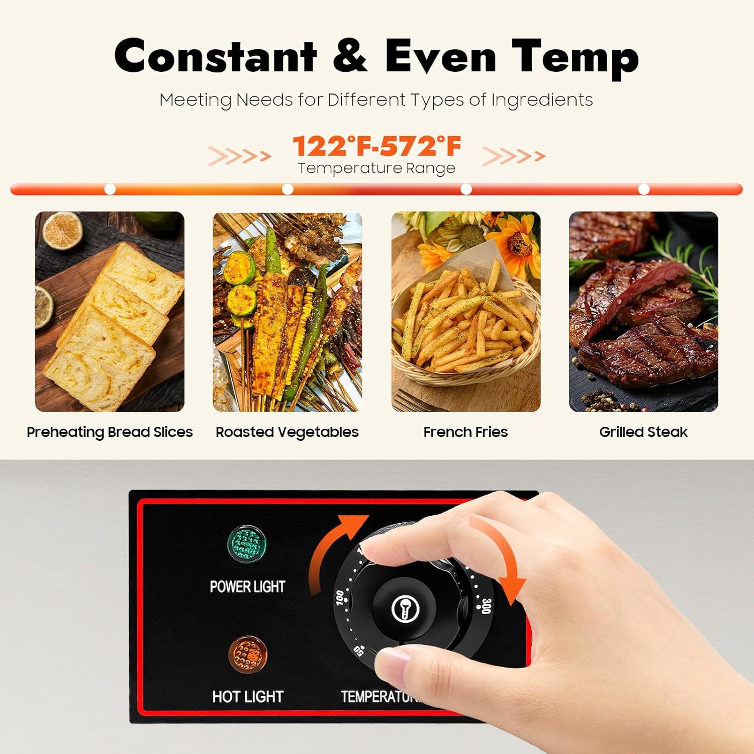 30' Commercial Electric Griddle, 110V 3000W Electric Stainless Steel Countertop Flat Top Griddle Electric Flat Top Grill Teppanyaki Grill with Adjustable Temperature Control 122-572℉ (No Plug)