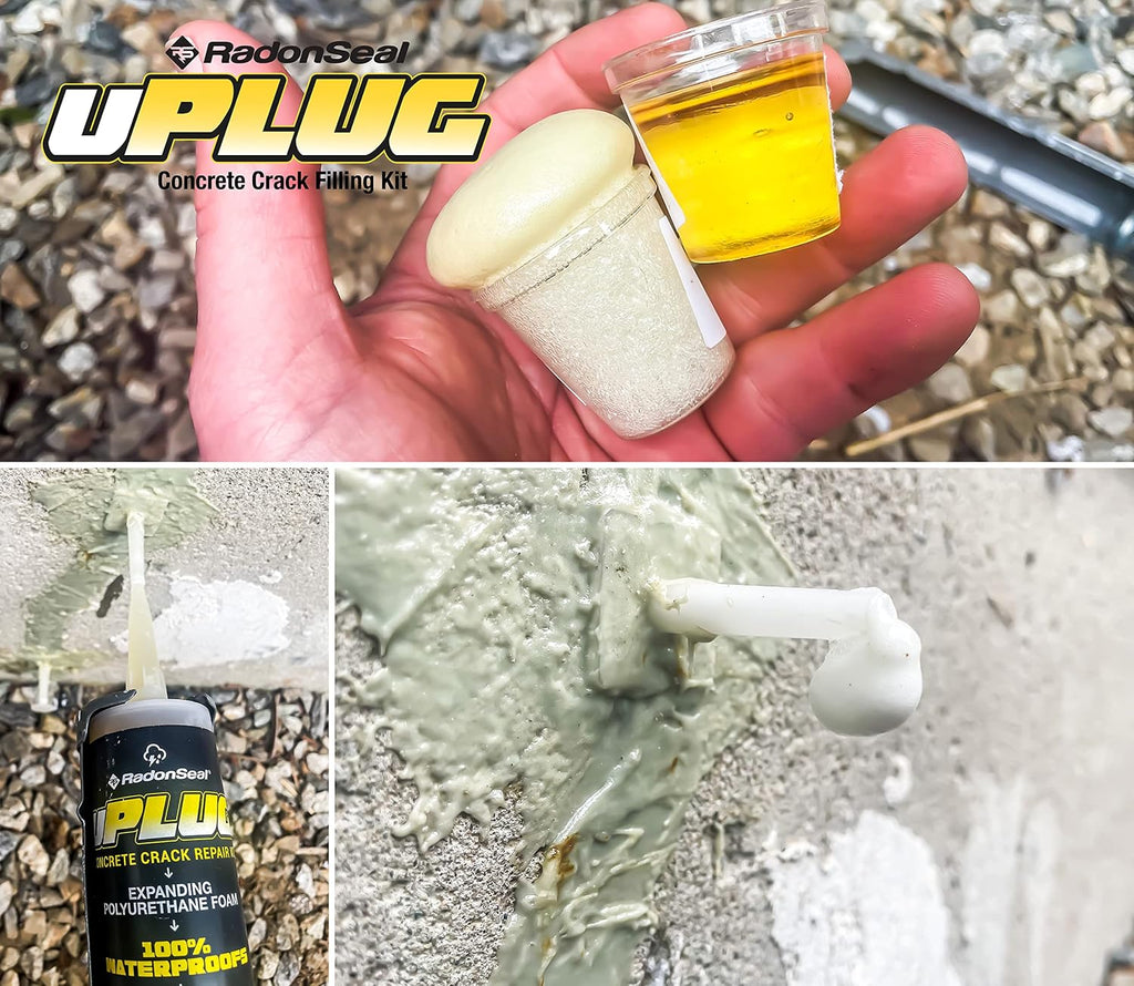 uPlug Foundation Crack Repair Kit (10 ft) – Polyurethane Injection Foam for Leaking Basement Wall Cracks – Easy DIY, Expands to Seal Water Leaks