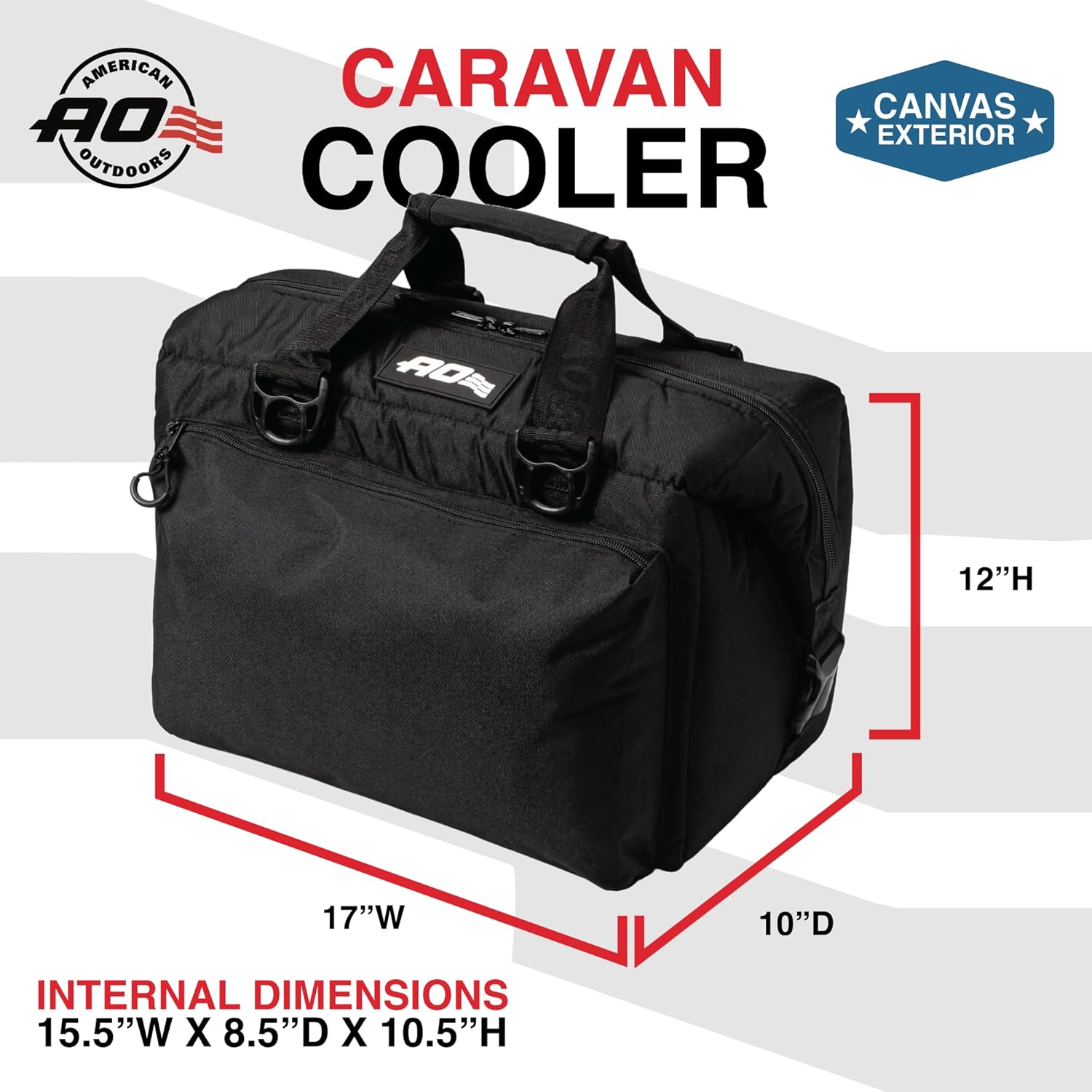 AO Coolers Caravan Canvas Soft Cooler with High-Density Insulation and Oversized Storage Pockets