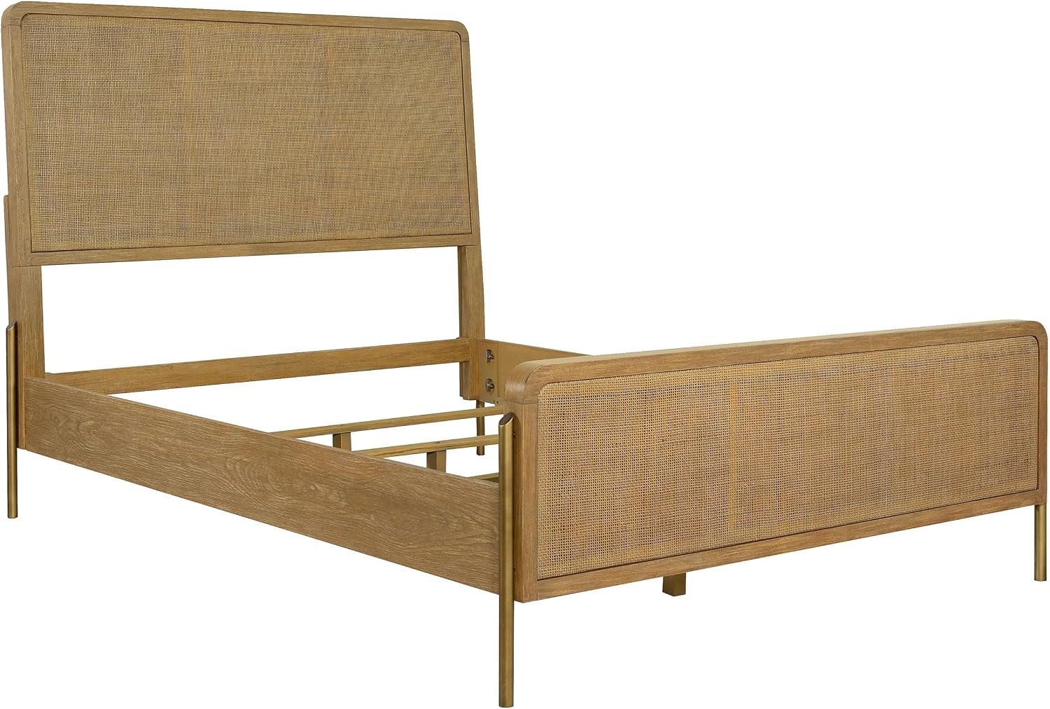 Coaster Home Furnishings Arini Coastal 5-Piece Bedroom Set Natural Cane Queen Size Panel Bed Frame 56-inch Headboard Sand Wash and Natural Cane 224300Q-S5