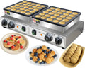 1900W Commercial 50PCS Mini Dutch Pancake Maker 110V, Dual-Zone Heating with Temp & Timer Control, Non-Stick Easy-Clean Teflon Plates, Heavy-Duty Stainless Steel Body for Home & Restaurant Use
