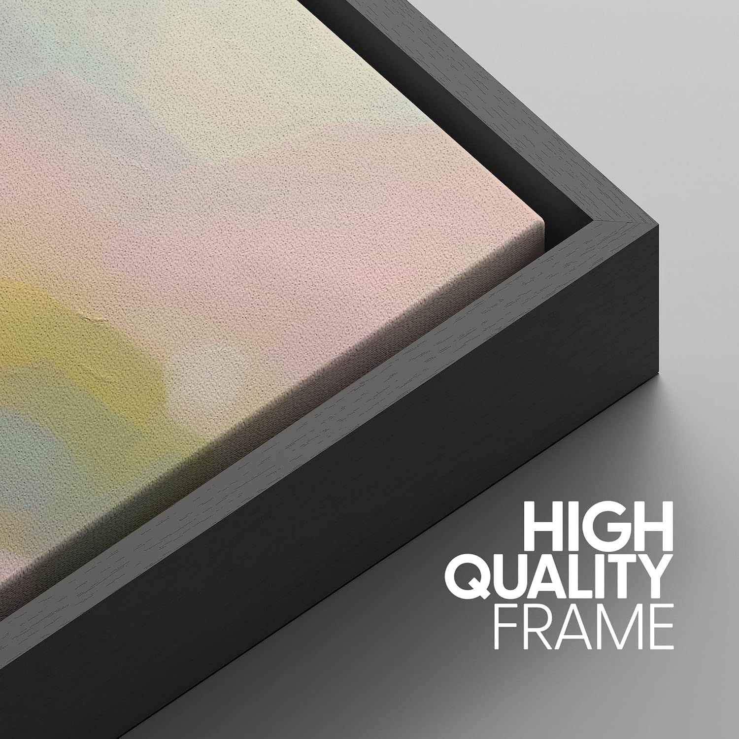 SIGNWIN Framed Canvas Print Wall Art Set Vibrant Pastel Paint Stroke Collage Shapes Abstract Illustrations Modern Art Decorative Nordic Calm/Zen for Living Room, Bedroom, Office - 16'x24'x3 Black