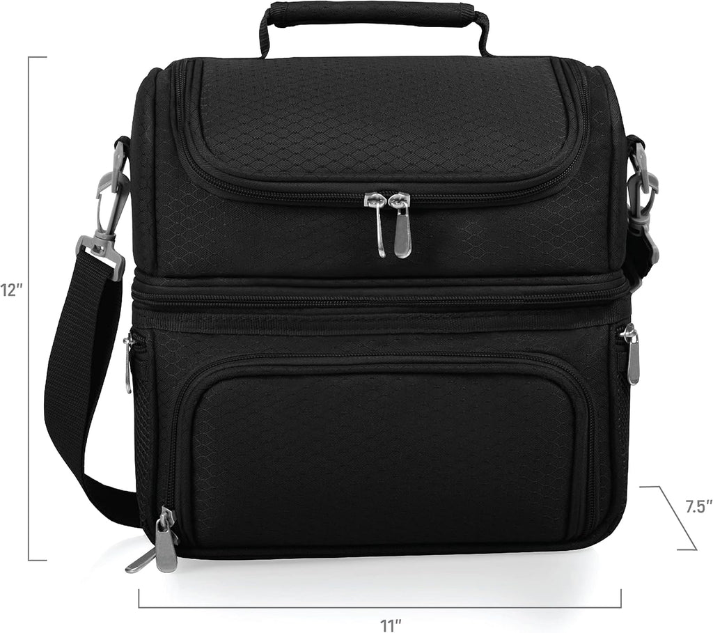 PICNIC TIME NFL Washington Commanders Pranzo Lunch Bag, Insulated Lunch Box with Picnic Set, Lunch Cooler Bag, (Black)