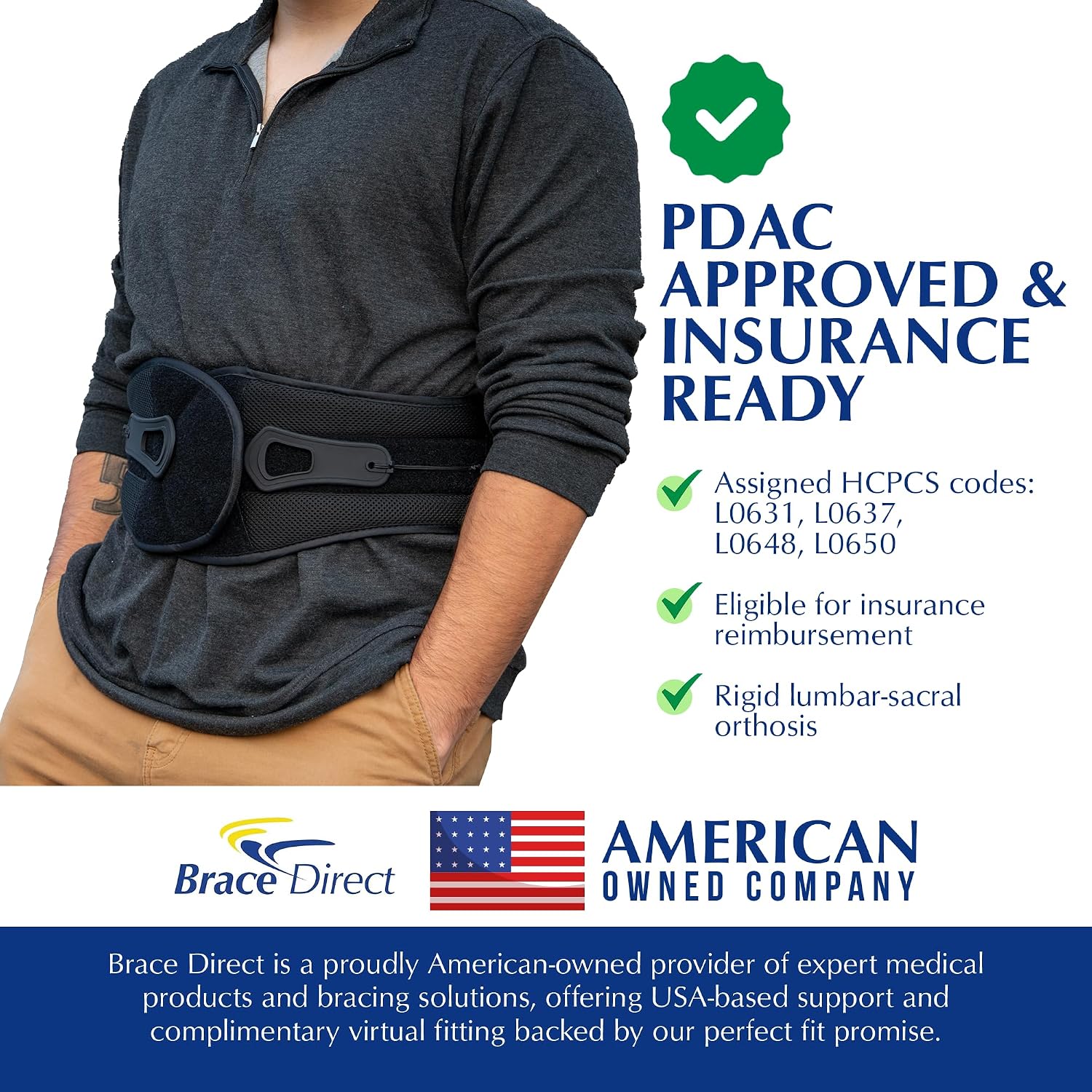 VertebrAlign LSO Back Brace - Plus Size Lumbar Decompression Brace for Herniated Disc & Sciatica Relief PDAC L0631 L0637 L0648 L0650 (23–66″ Waist)