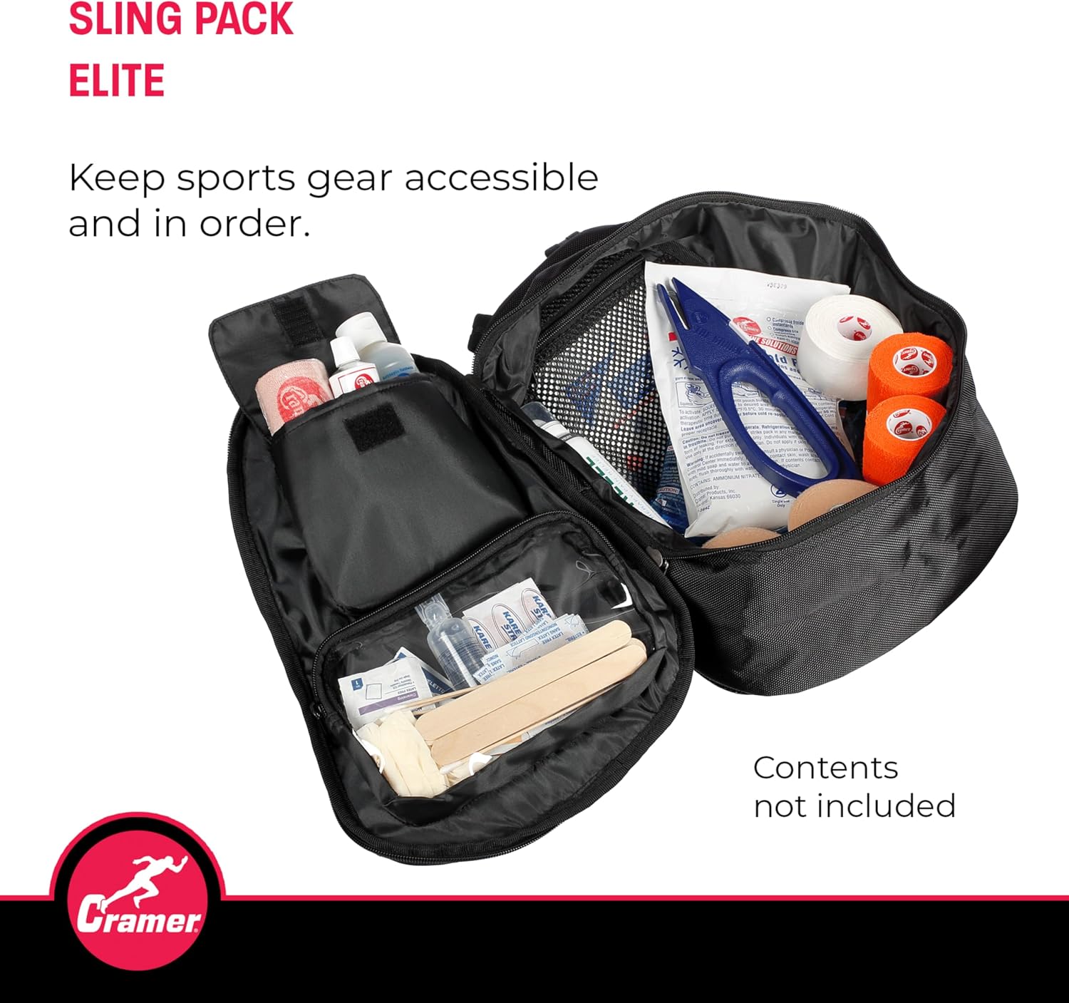 Cramer Sling Pack Elite, Small Athletic Trainer Bag for Carrying Supplies, Cross Body Travel Bag for for Trainers, Single Strap Organizing Backpack with Ample Storage and Easy Access