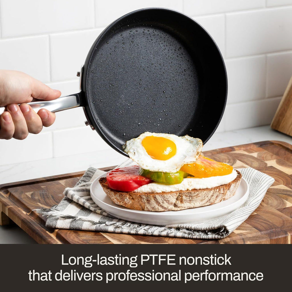 All-Clad HA1 Expert Hard Anodized Nonstick Sauté Pan with Lid (4 Qt, 12') Dishwasher-Friendly, Oven-Safe Up to 500°F & Compatible with All Stovetops (Gas, Electric & Induction) - Black