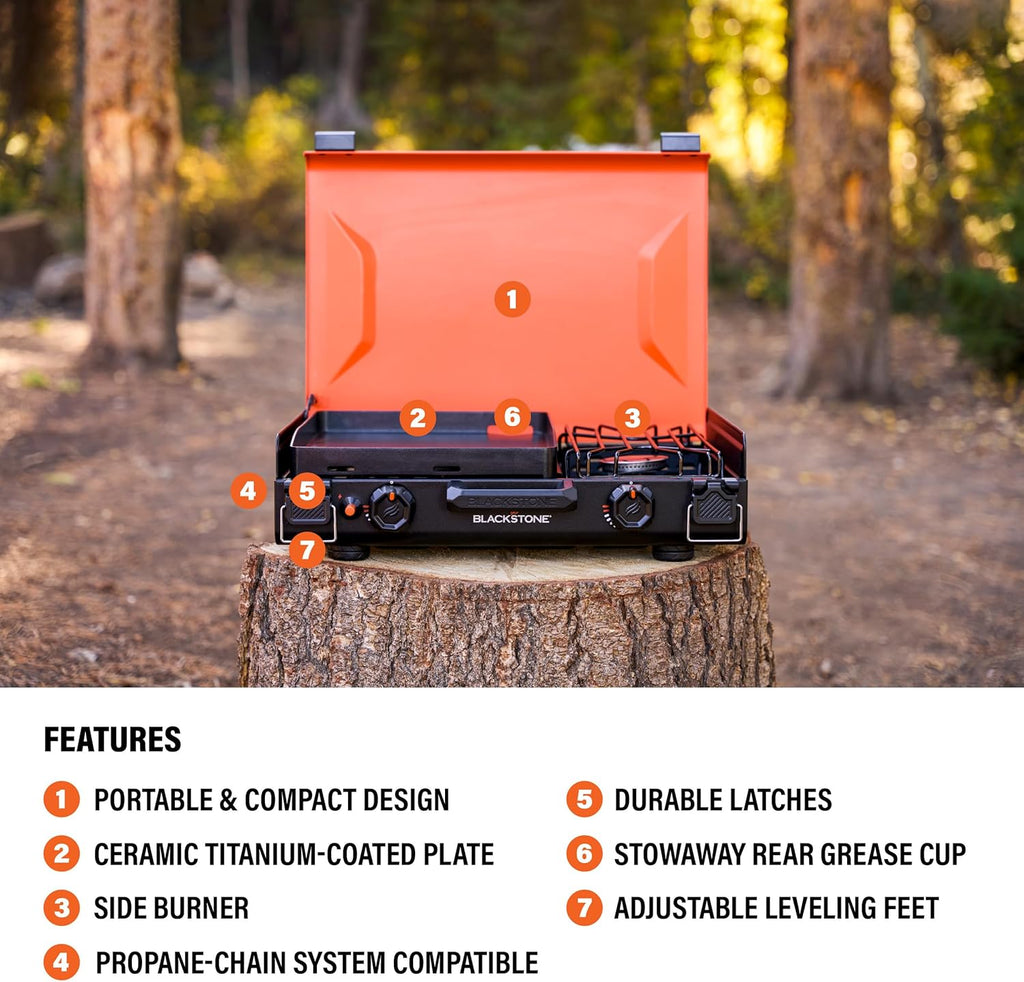 Blackstone 2364 12' x 14' Camping Griddle with Side Burner