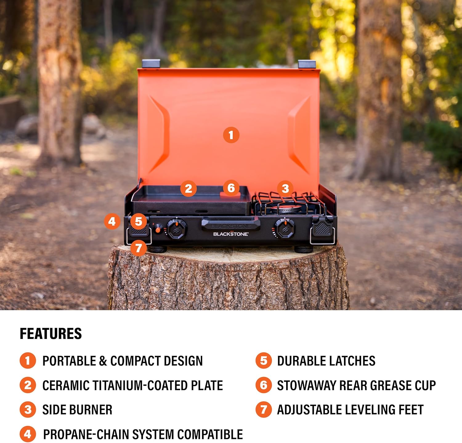Blackstone 2364 12' x 14' Camping Griddle with Side Burner