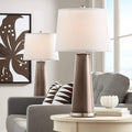 Color + Plus Leo 29 1/2' Modern Glass Carafe Brown Table Lamps Set of 2