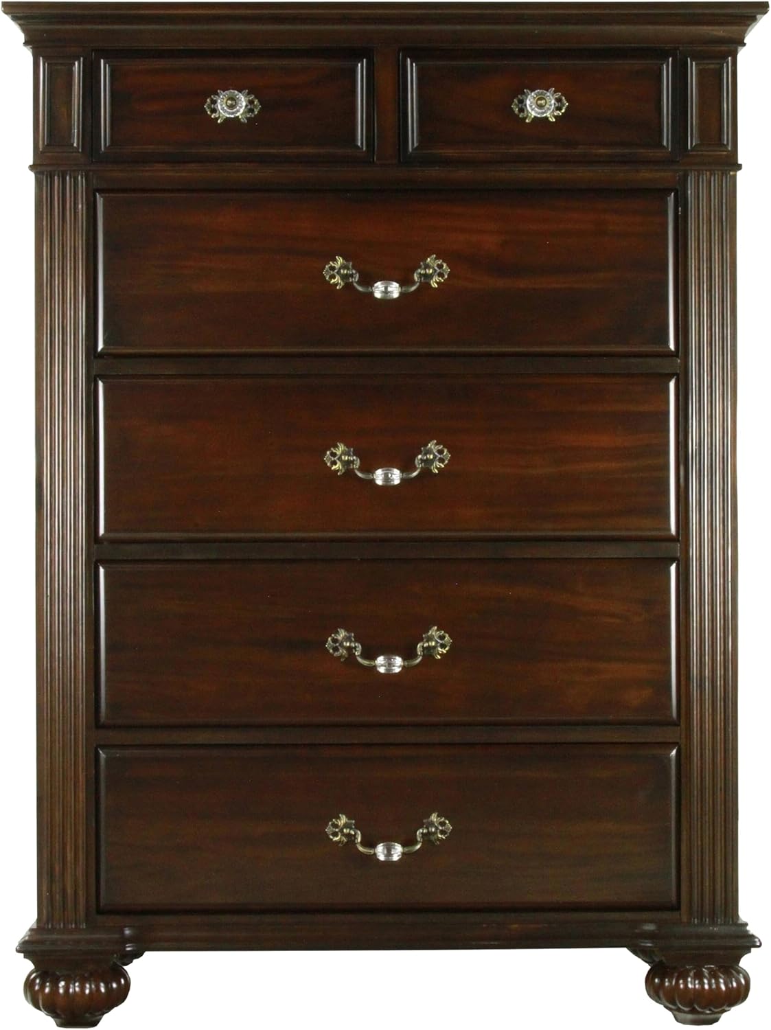 24/7 Shop at Home Syracuse 6-Piece Bedroom Set , King, Walnut