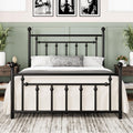 Allewie 14 Inch Full Size Metal Platform Bed Frame with Victorian Vintage Headboard and Footboard/Mattress Foundation/Under Bed Storage/No Box Spring Needed/Easy Assembly/Noise Free/Black