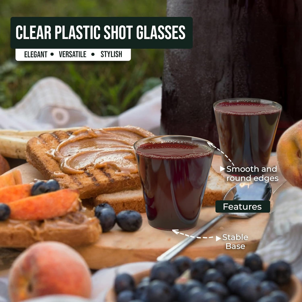 Exquisite Plastic Shot Glasses - Disposable 2500 Count 2 Oz Clear Shot Cups - Perfect Party Supplies