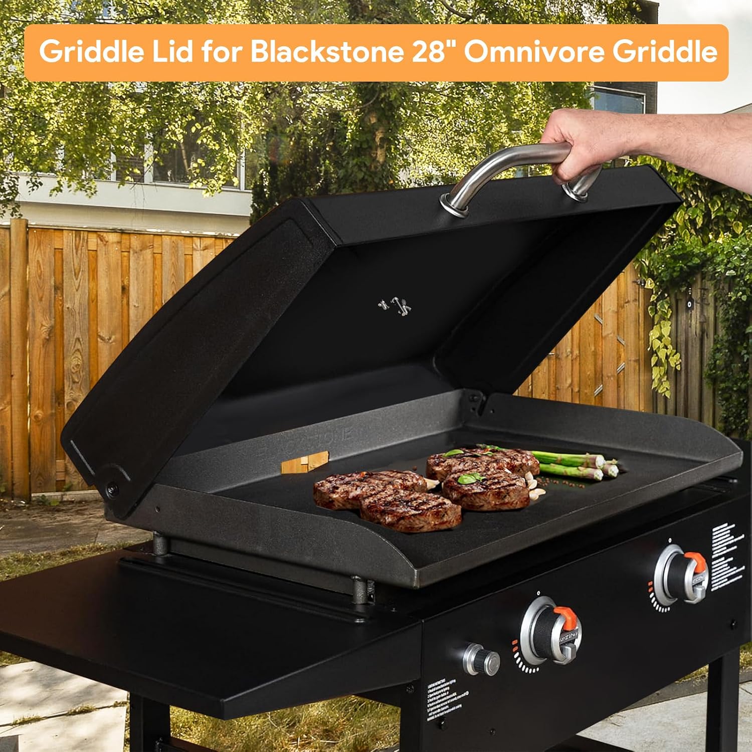 Griddle Lid for Blackstone 28' Omnivore 2287 2206 1517(2024 Model), 5857 Griddle Hard Cover for 28 Inch Blackstone Griddle Lid, Griddle Hood Flat Top Grill Cover 28 Inch Lid