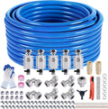 Shop Air Line Kit 3/4' 200FT Compressed Air Piping System HDPE-Aluminum-HDPE Air Tubing with 4-Way Aluminum Blocks Brass Valves Air Piping Fittings Kit Air Compressor Accessories for Garage