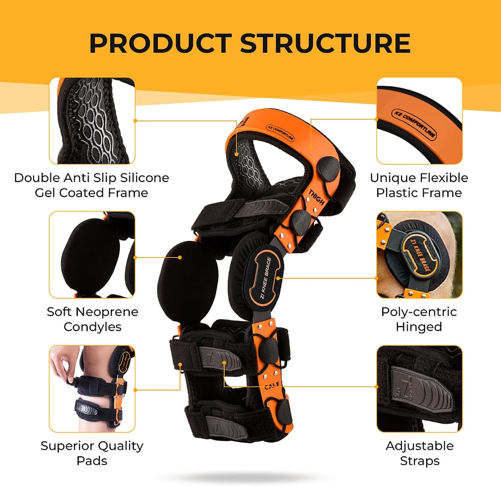 Z1 K2 Comfortline Hinged Knee Brace for Men & Women – Knee Support for ACL, MCL, LCL, PCL, Ligament and Sports Injuries, Arthritis Pain, Meniscus Tear and Mild Osteoarthritis (S22)
