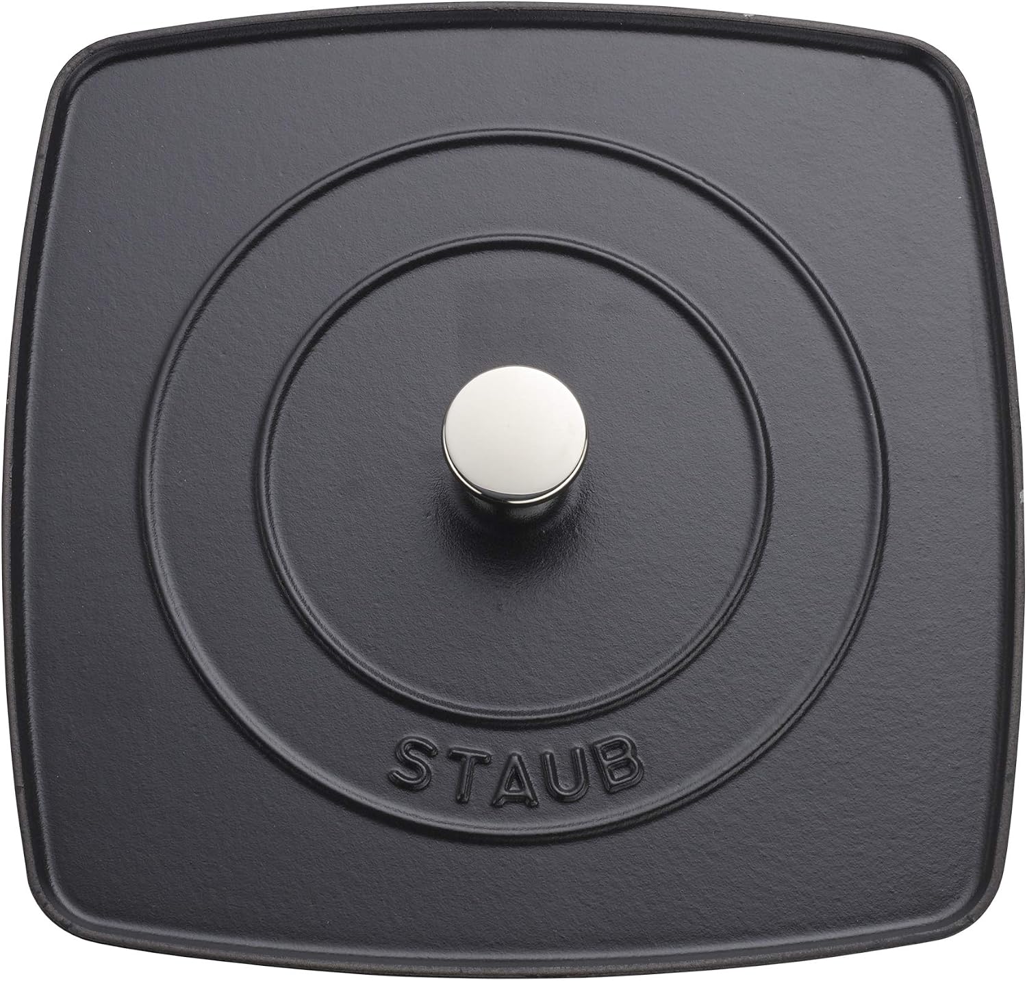 Staub Cast Iron 10.3-inch Square Grill Press - Matte Black (Fits 12-inch Grill Pan)