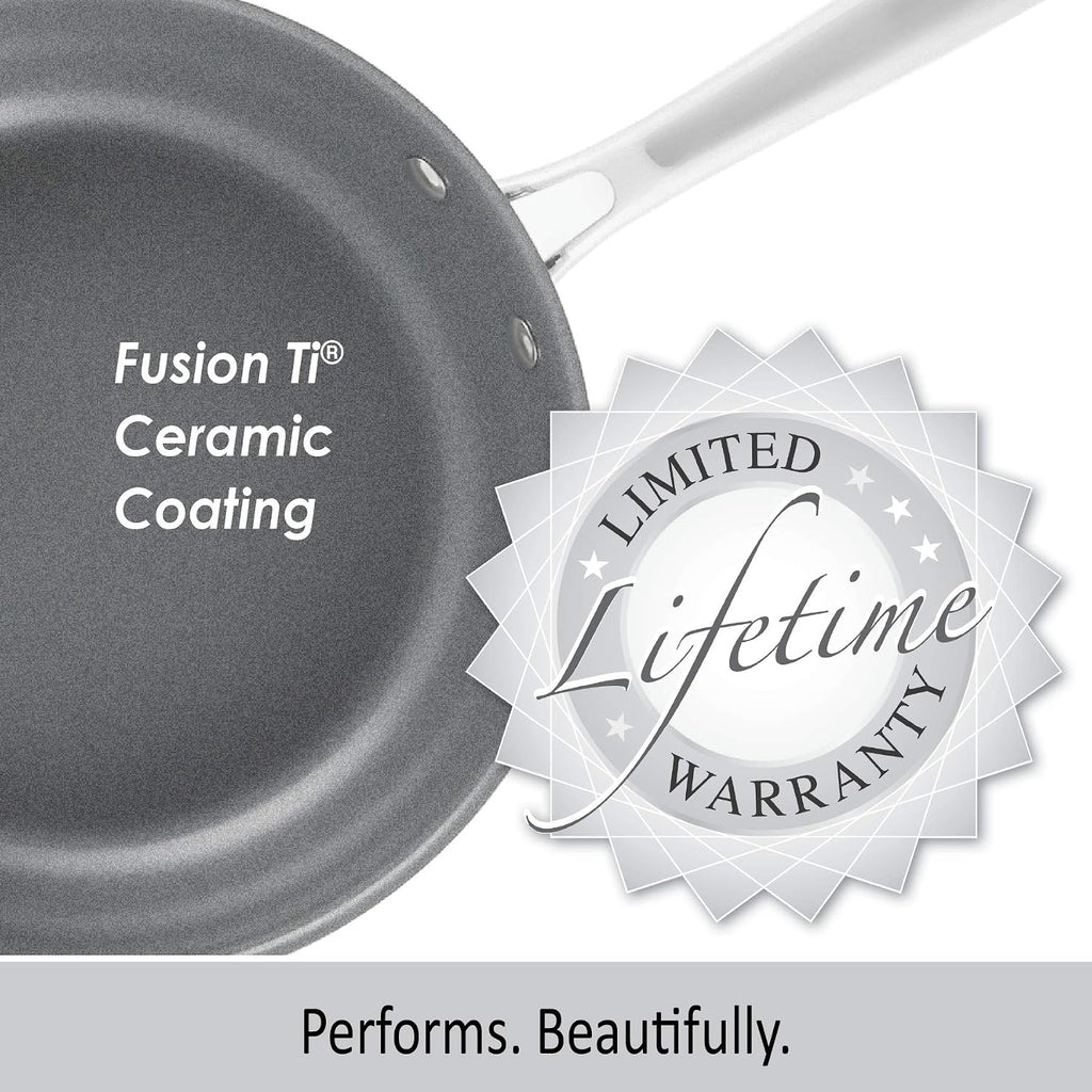 Chantal 3.Clad Tri-Ply Non Stick 2 piece Fry Pan Set, 8' and 10' Fry pans, Ceramic Non Stick, (SLT63-2FRYC)