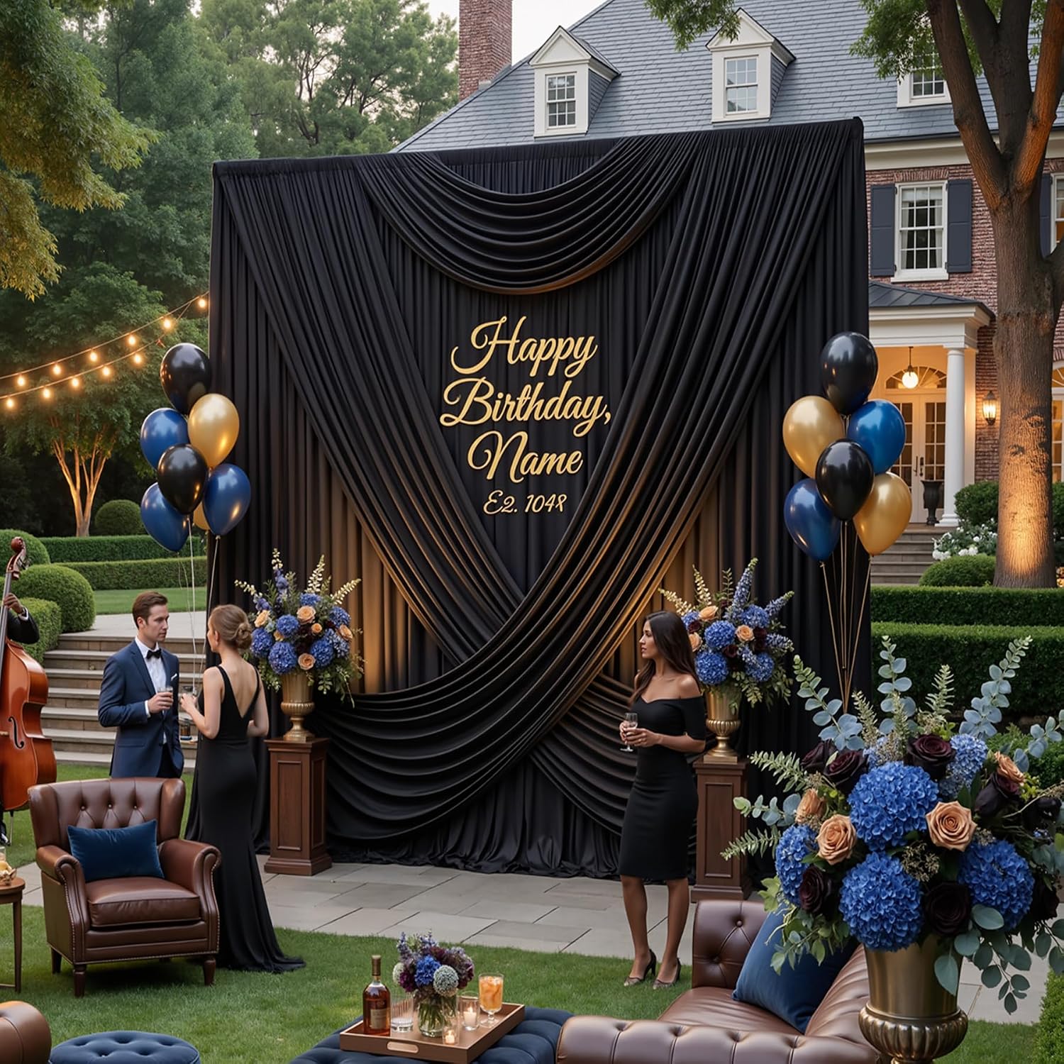 50ftx15ft Wrinkle Free Black Backdrop Curtain, 10 Panels 15FT Height Black Drapes for Wedding, Silky Polyester Polyester Back Drop Cloth Draping for Birthday Party Photography Background Party