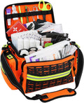 Lightning X Products Lightning X Mid-Sized First Responder EMT Bag | LXMB25 Fully Stocked Aid Kit w/ 200+ BLS Supplies - Orange