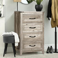NEDYO Farmhouse 4 Drawer Dresser, 39' Tall Chest of Drawers, Wooden Dresser, Storage Organizer Cabinet for Bedroom Living Room Hallway and Entryway. Light Rustic Oak