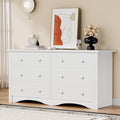 YESHOMY Dresser for Bedroom with 6 Drawers, 47.2' Modern Chest of Drawers, Wooden Dressers, TV Stand for Living Room,Closet, Hallway (White)