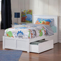 AFI, Nantucket Twin Platform Bed with Footboard & Storage Drawers, White