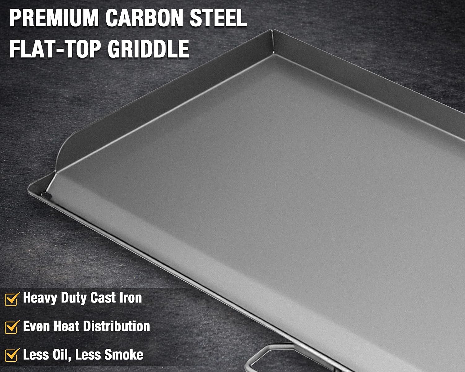 Hisencn Cast Iron Flat Top Fry Griddle for Camp Chef 3 Burner Stove, Griddle Top for Camp Chef Stove, GB90D, TB90LW, TB90, TB90LWG, TB90LWG15,SPG90B,CCH3,Portable Outdoor Stove Accessories,16 x 37 in