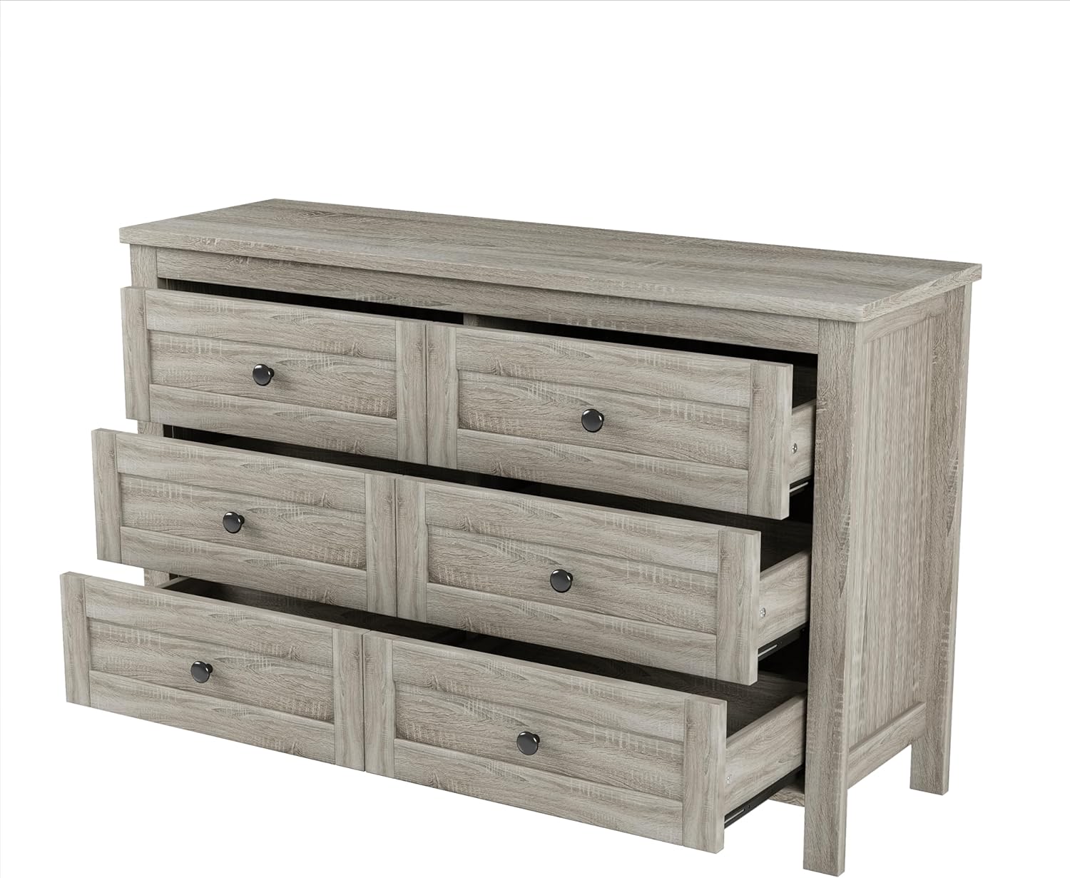 Farmhouse Design 3-Pieces Bedroom Sets, Full Size Platform Bed with Storage Nightstand and Dresser, Solid Wood Platform Bed with Double Sliding Door Storage Headboard and Charging Station
