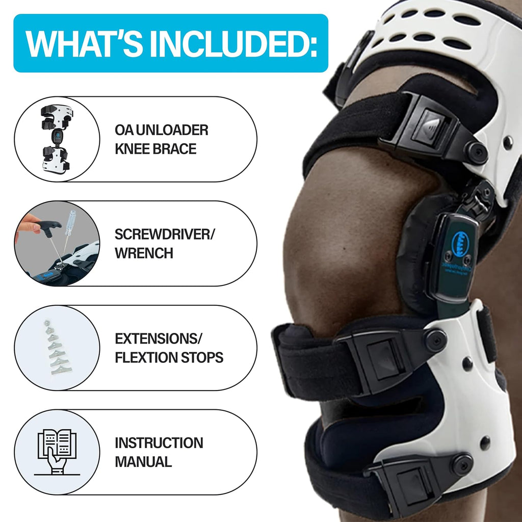 Comfyorthopedic OA Unloader Knee Brace Support for Osteoarthritis, Bone on Bone Arthritis Knee Joint Pain Cartilage Relief, Medial /Inside Plus Size Offloader L1851/L1843 Fits Up to 32in Thigh Circumference