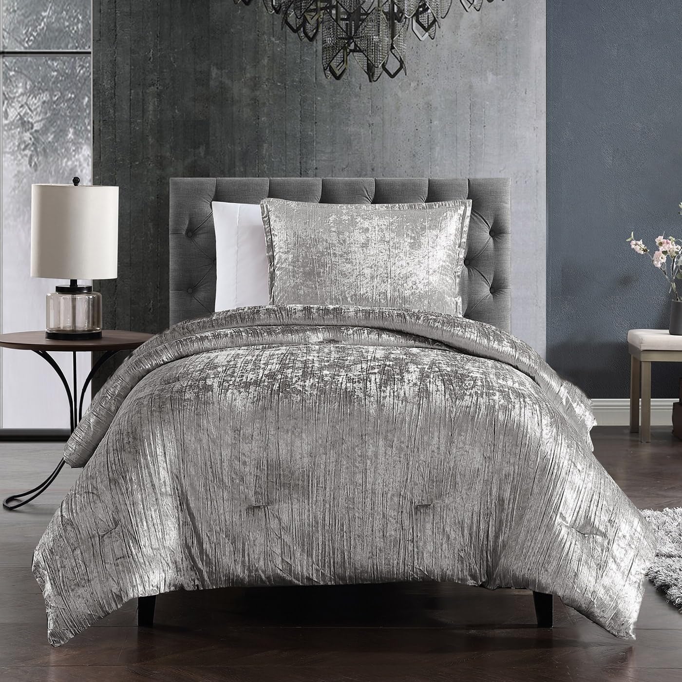 Riverbrook Home Turin Comforter Set, Twin, Silver, 6-Piece Set